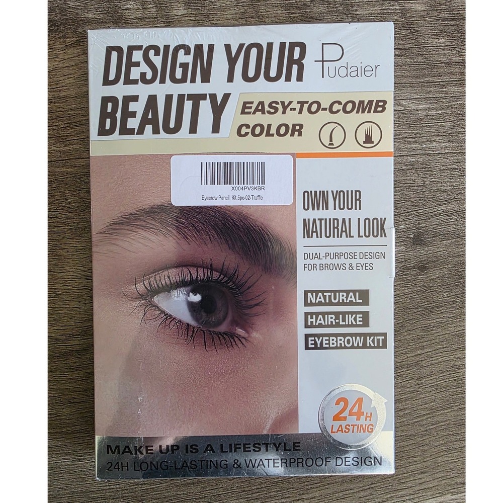 Pudaier 5pc Eyebrow Pencil Kit 02-Truffle Waterproof 24H Long Lasting Eye Makeup